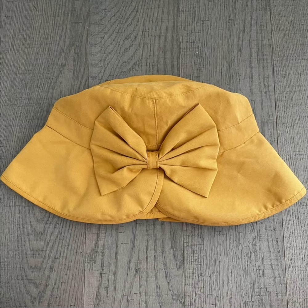 Brand new Women’s Yellow cotton Bucket hat with Bow
